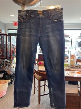 MOTHER The Drop Out Tequila Truth Wash Distressed Jeans Sz  28 Low Rise Normcore
